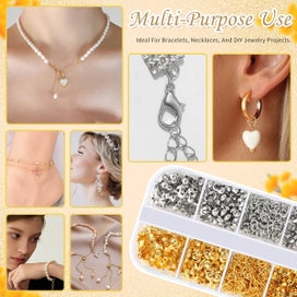 Listing 7 of 7 for Crimp Beads for Jewelry Making DIY Crimp Tube and Beads Set 1200Pcs Crimpin