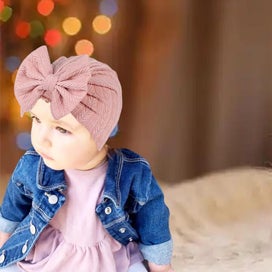 Listing 3 of 7 for Baby Hats with Big Bow, Perfect for Newborns and Baby Showers, Adorable Cot