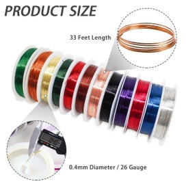 Listing 5 of 6 for Tarnish Resistant Jewelry Wire 12 Rolls 33FT- Versatile Craft Wire for Jewe