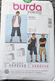 Listing 1 of 2 for BURDA 7381, MEN' SHORTS CULOTTES, SIZE 34, 36, 38, 40, 42, 44, 46 (US)