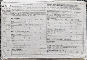 Listing 2 of 2 for SIMPLICITY 4709, BABIES ' DRESS, PINAFORE, PANTALOONS, PANTIES, HAT SIZE XS, S