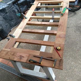 Listing 5 of 10 for Bespoke table on wheels for on a deck - steel & ceder