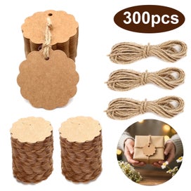 Listing 1 of 7 for 300pcs Kraft Paper Christmas Gift Tags , Blank Gift Label with String Attac