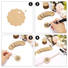 Listing 3 of 7 for 300pcs Kraft Paper Christmas Gift Tags , Blank Gift Label with String Attac