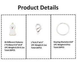Listing 2 of 6 for 78 PCS Dogs Keychains, Mixed Charms Bulk Keychains, Charms Pendants with Sn
