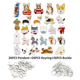 Listing 3 of 6 for 78 PCS Dogs Keychains, Mixed Charms Bulk Keychains, Charms Pendants with Sn