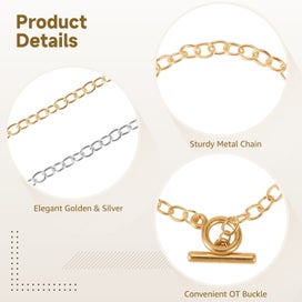 Listing 4 of 4 for 60 PCS DIY Bracelet Chains, Golden & Silver Chain with OT Buckle, Bulk Meta