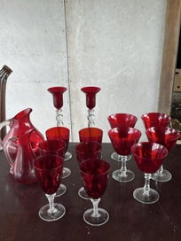 Listing 2 of 8 for Vintage Ruby Red Glassware Collection – 15 Pieces