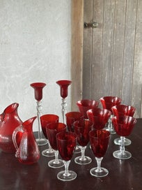 Listing 5 of 8 for Vintage Ruby Red Glassware Collection – 15 Pieces