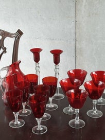 Listing 4 of 8 for Vintage Ruby Red Glassware Collection – 15 Pieces