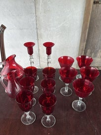 Listing 6 of 8 for Vintage Ruby Red Glassware Collection – 15 Pieces
