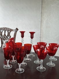 Listing 7 of 8 for Vintage Ruby Red Glassware Collection – 15 Pieces