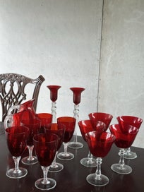 Listing 8 of 8 for Vintage Ruby Red Glassware Collection – 15 Pieces
