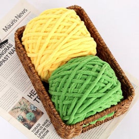 Listing 6 of 6 for Chunky Knit Chenille Yarn Soft Velvet Yarn Crochet Knitting Blanket Yarn DI