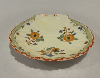 Listing 4 of 7 for Shelley Orange Potentilla Floral Scalloped Shell Dish No 2 - Gorgeous
