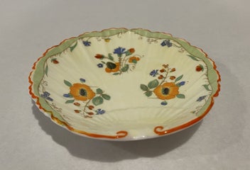 Listing 2 of 7 for Shelley Orange Potentilla Floral Scalloped Shell Dish No 2 - Gorgeous