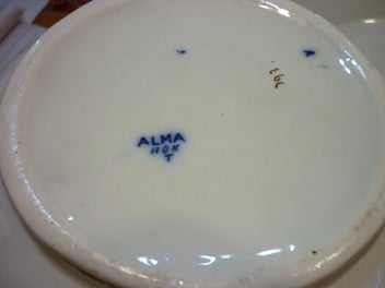 Listing 5 of 10 for BLUE & WHITE WASH JUG & BOWL H&K ENGLAND C1930'S.