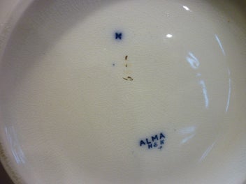 Listing 7 of 10 for BLUE & WHITE WASH JUG & BOWL H&K ENGLAND C1930'S.