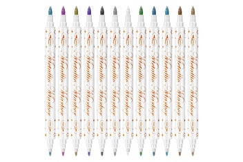 Listing 2 of 8 for 12 Colors DIY Nail Art Pens Set Dual Heads Nail Polish Pens Acrylic Paint Marker