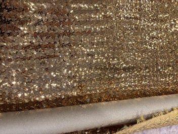 Listing 6 of 20 for Sequinned gold fabric | vintage | 1970s | 3m
