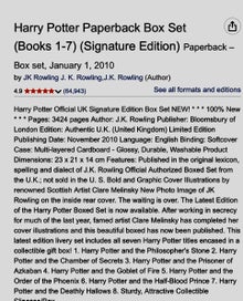 Listing 12 of 14 for Harry Potter; 2010 Gold Signature Set; FINE, LIKE NEW GB Books