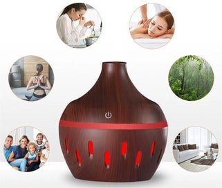 Listing 5 of 8 for Brown Humidifiers for Bedroom, 5V Wood Grain Household Humidifier Colorful