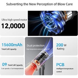 Listing 7 of 9 for Cordless Hair Dryer for Thick Hair - Dual Voltage Fast Charging Travel Blow