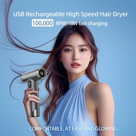 Listing 8 of 9 for Cordless Hair Dryer for Thick Hair - Dual Voltage Fast Charging Travel Blow