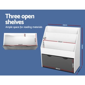 Listing 6 of 7 for Keezi Kids 3 Tiers Bookshelf Magazine Rack Children Bookcase Organiser Storage