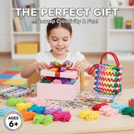Listing 3 of 7 for DIY Weaving Loom Kit Toys Crafts - Complete Craft Set with 96 Colorful Elas
