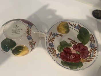 Listing 2 of 8 for 4 x Belle Fiore Soup bowls and saucers