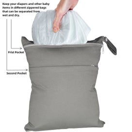 Listing 7 of 7 for Wet Dry Bags for Cloth Diapers Travel, Swimsuit, Beach, Pool, Gym, Wet Clot