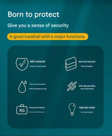 Listing 3 of 8 for 2Pc Heavy-Duty Anti-Slip Safety Grab Bar With Luminous Rings Stainless Steel Cor