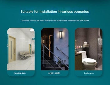 Listing 4 of 8 for 2Pc Heavy-Duty Anti-Slip Safety Grab Bar With Luminous Rings Stainless Steel Cor