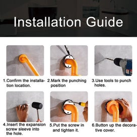 Listing 8 of 8 for 2Pc Heavy-Duty Anti-Slip Safety Grab Bar With Luminous Rings Stainless Steel Cor