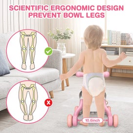 Listing 6 of 7 for Toddler Learning Table Infant Musical Learning Walker with Rolling, Pink Ba