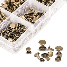 Listing 5 of 5 for 340 Sets Leather Rivets Kit, 5 Size Double Cap Rivets with 4pcs Leather Too