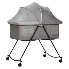 Listing 2 of 13 for Luna Portable Compact Folding Baby Bassinet with Canopy and Locking Wheels