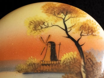 Listing 3 of 5 for A) VINTAGE NORITAKE TRINKET BOX – “WINDMILL BY THE LAKE”