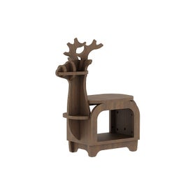 Listing 1 of 4 for Elosung Sub Black Walnut Trumpet Creative Reindeer-Shaped Solid Wood Bookshelf F