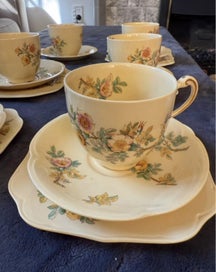 Listing 2 of 6 for Rare - Vintage Johnson Bros “Goldendawn” Tea Trio – 5 Complete Sets
