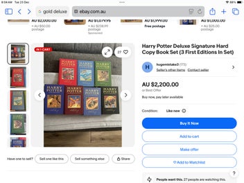 Listing 8 of 18 for Harry Potter; Complete Set, Genuine, Gold Foil Deluxe First Editions On Offer.