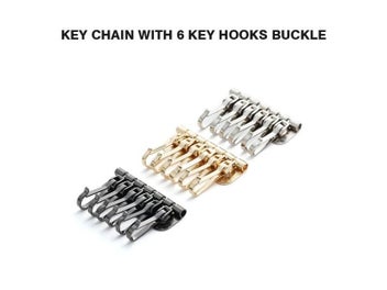 Listing 8 of 10 for 2/5pcs Wallet Key Row 6 Hooks Metal Key Holders DIY Leather Accessories