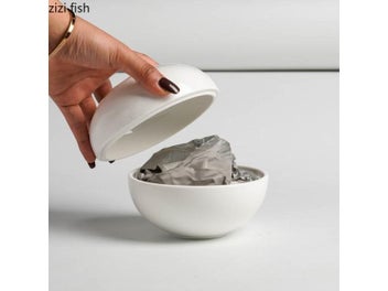 Listing 5 of 9 for Creative Ceramic Soup Basins Round Solid Color Tableware With Lids Soup Bowls