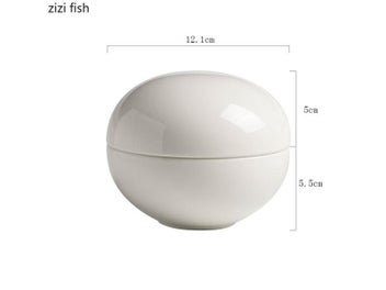 Listing 6 of 9 for Creative Ceramic Soup Basins Round Solid Color Tableware With Lids Soup Bowls