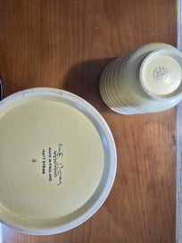 Listing 2 of 2 for Keith Murray for Wedgwood - Matt Straw Jug & Vase, c.1930s