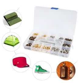 Listing 4 of 9 for 240/360Pcs Leather Rivets Double Cap Rivet Tubular Metal Studs 2 Sizes with