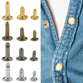 Listing 6 of 9 for 240/360Pcs Leather Rivets Double Cap Rivet Tubular Metal Studs 2 Sizes with