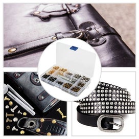 Listing 7 of 9 for 240/360Pcs Leather Rivets Double Cap Rivet Tubular Metal Studs 2 Sizes with