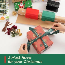 Listing 3 of 4 for 2PCS Christmas Cardboard Cutter for Wrapping & Birthday Paper - Red & Green
